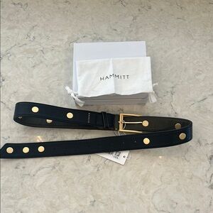 Hammitt Charlie Reversible Belt with Gold Rivets